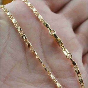 New Shiny Flat Mariner 18K Gold Necklace 20 Inch